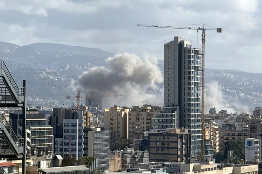 Smoke rises from the targeted sites after the Israeli army carried out eight airstrikes on the Dahieh district in the south of the Lebanese capital, Beirut, on April 05, 2026.