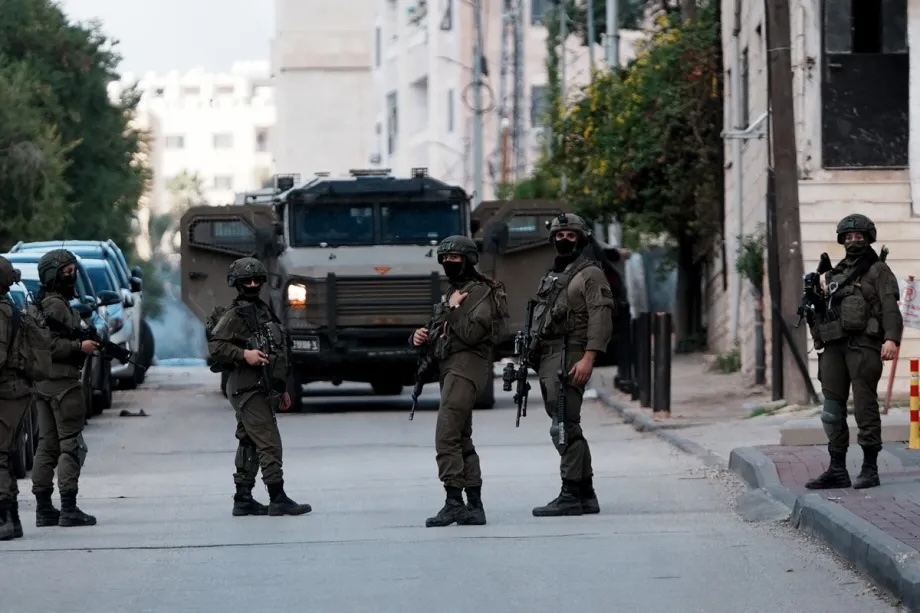 Israeli forces carry out a raid in Al-Bireh, West Bank on December 01, 2025.