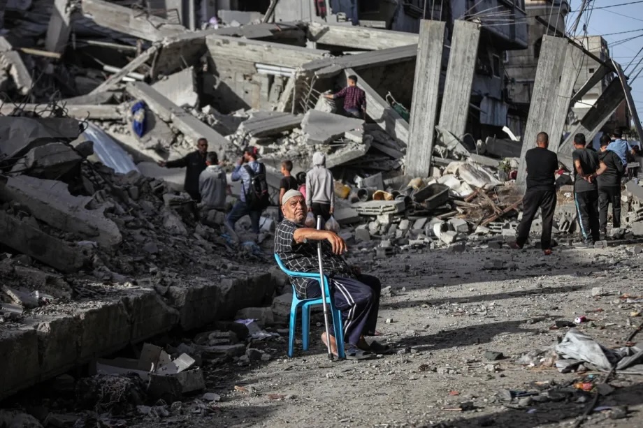 A residential building belonging to the Abu Shamala family following an Israeli air strike at the Bureij camp in the central Gaza Strip, Palestine on May 20, 2026.