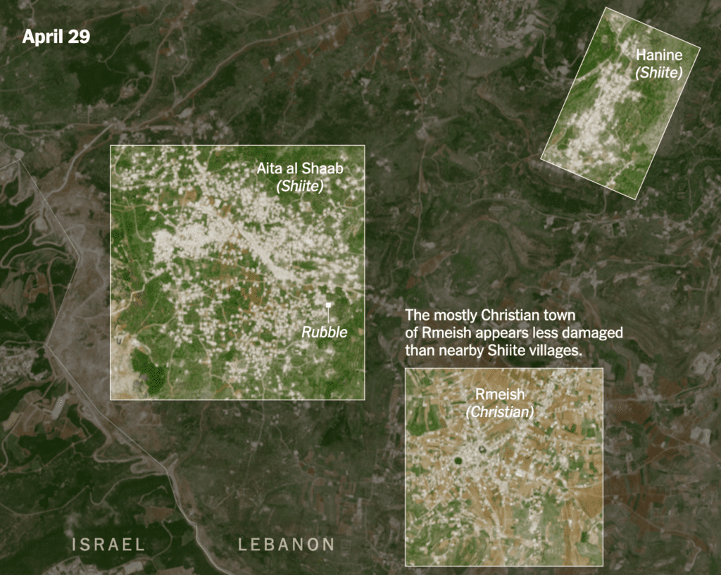Satellite imagery of bombings