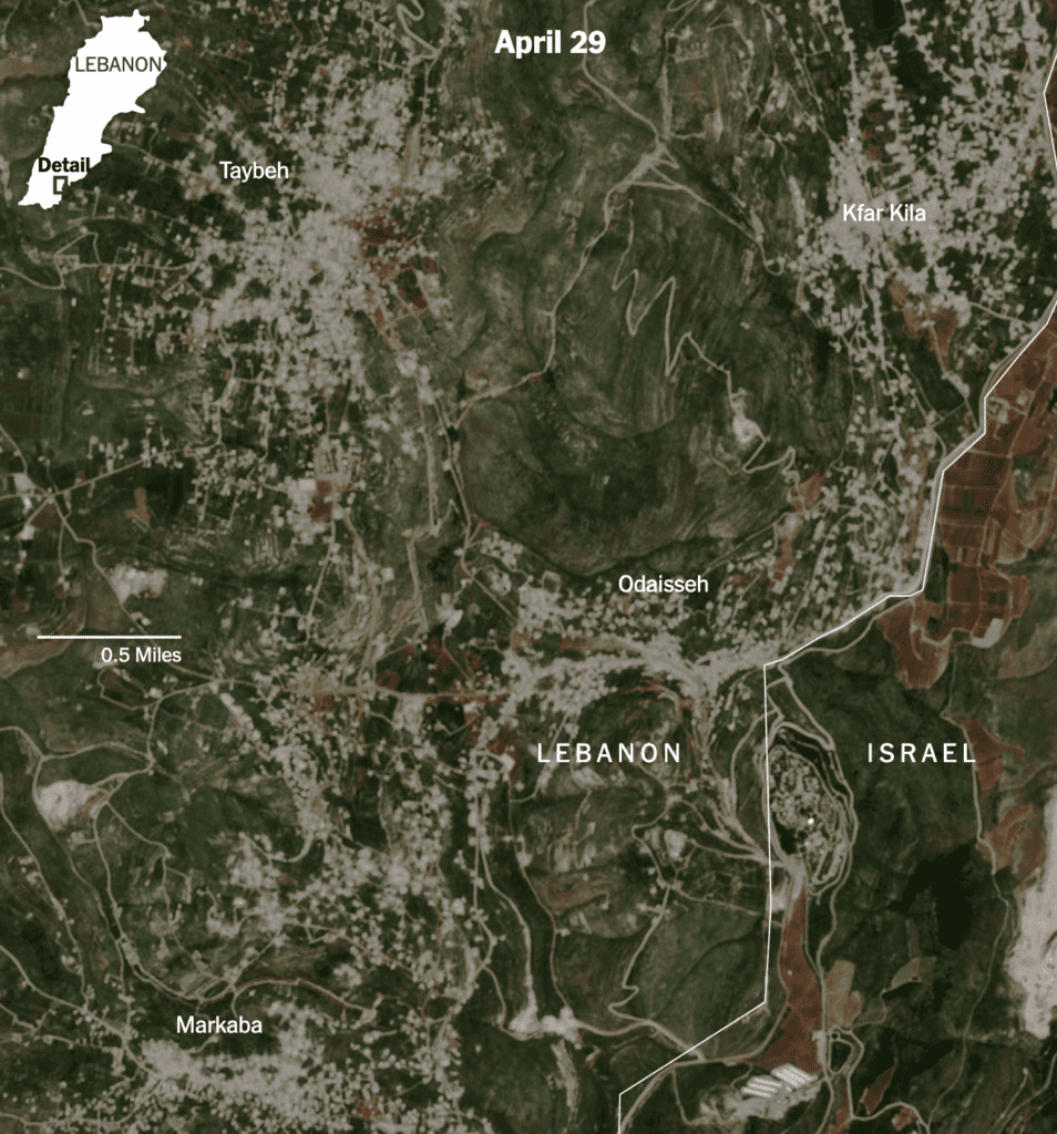 Satellite imagery of bombings