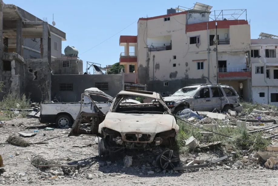 A view of destruction following Israeli air strikes in the town of Al-Qlailah, southern Lebanon, on June 19, 2026.