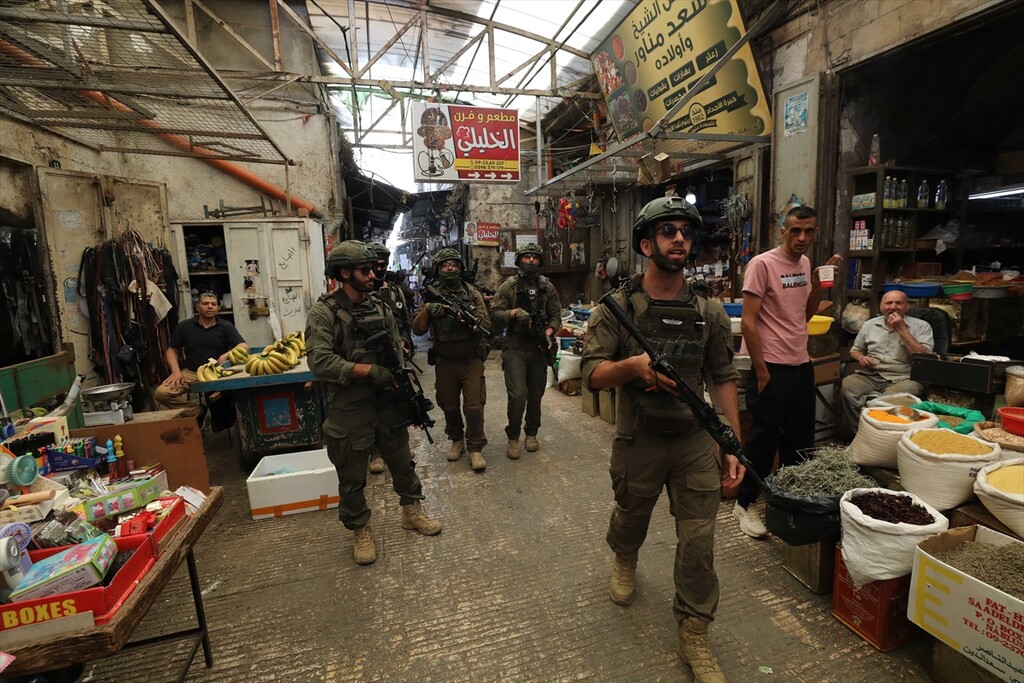 Israeli soldiers conduct a raid in the Old City area of Nablus in West Bank on June 23, 2026. Israeli forces imposed extensive security measures during the operation and restricted the movement of Palestinians in the area.