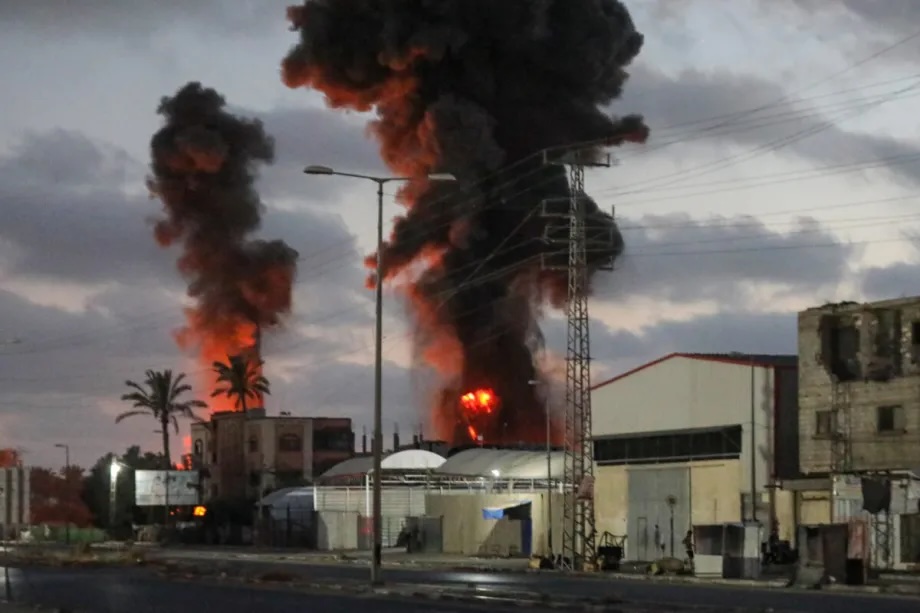 Smoke rises from agricultural land in Deir al-Balah, Gaza, Palestine following an Israeli strike, described as a violation of the ceasefire, on June 27, 2026.