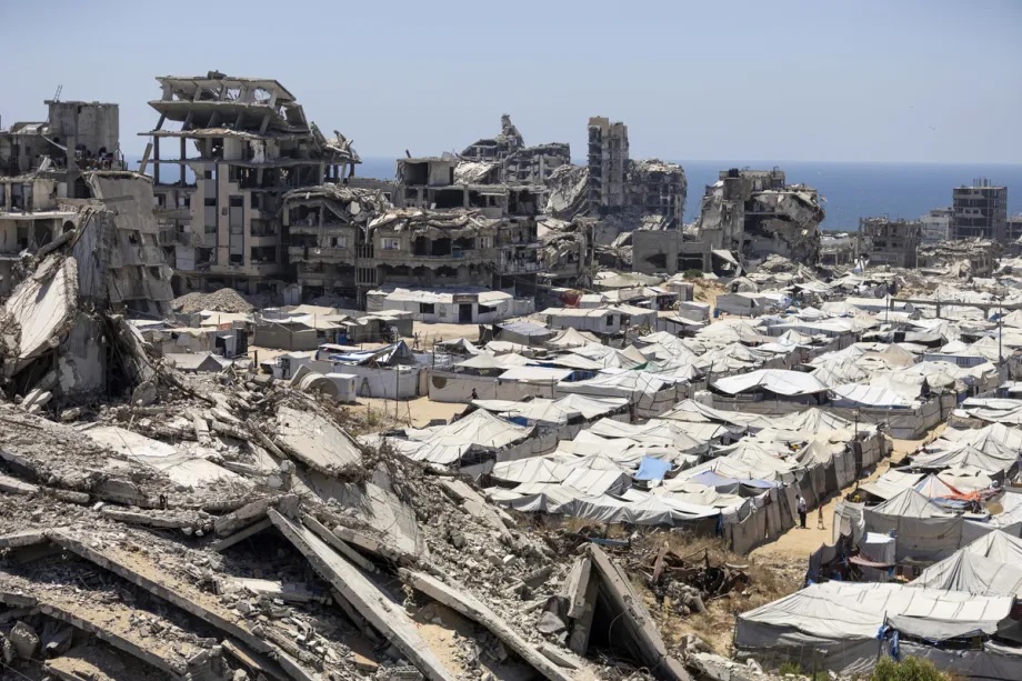 A general view from the damaged area as Palestinians trying to pass their daily lives in Gaza City, Gaza, Palestine on July 01, 2026.
