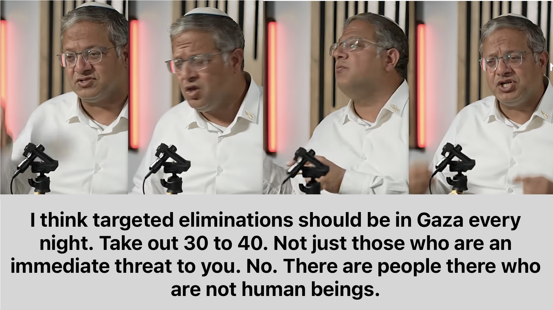 Israeli national security minister, far-right Itamar Ben-Gvir, makes genocidal statements in public