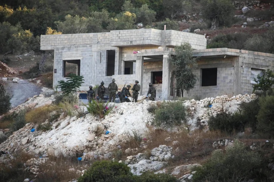 Israeli military forces block medical and ambulance crews from entering the residential home and withhold the bodies of the victims following an attack on Haresh al-Saada area of Jenin, West Bank on August 28, 2026.