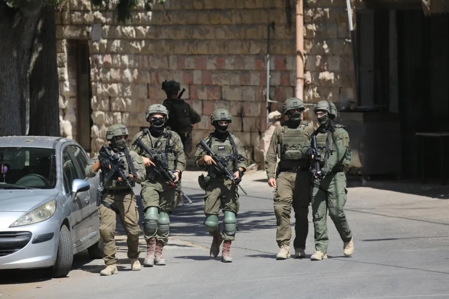 Israeli soldiers implement extensive security measures in Nablus during raid in West Bank, Palestine on August 2, 2026.