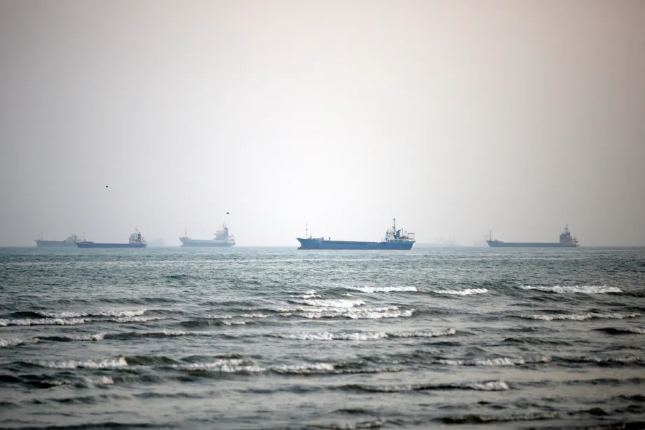 Numerous merchant ships belonging to Iran and other countries remain at anchor in the Strait of Hormuz in Bandar Abbas, Iran, on September 10, 2026.
